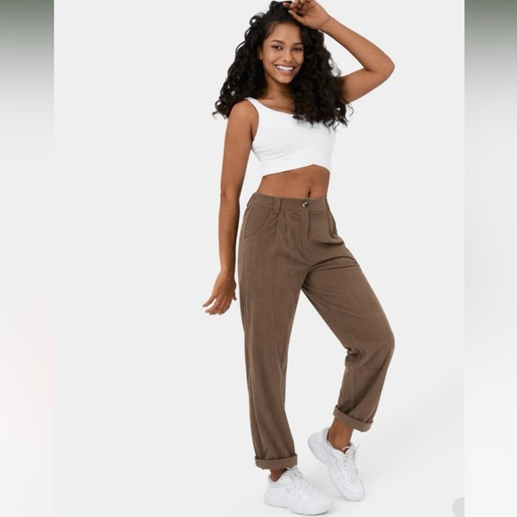 HALARA Pants - Halara Mid Rise Button Zipper Side Pocket Corduroy Casual Pants NWT